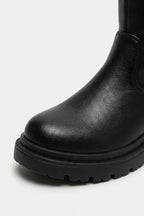 Women’s Winter Chunky Block Heel Knee High Boots with Back Zipper
