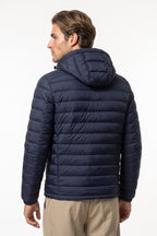 Men's Winter Warm Puffer Jacket with Hood and Zip Pockets
