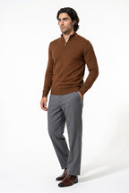Men's Winter Comfortable Fine Knit Quarter Zip Jumper