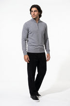 Men's Winter Comfortable Fine Knit Quarter Zip Jumper