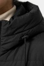 Women's Winter Warm Hooded Puffer Jacket with Adjustable Drawstring Waist