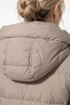 Women’s Winter Warm Hooded Long Puffer Jacket with Adjustable Waist