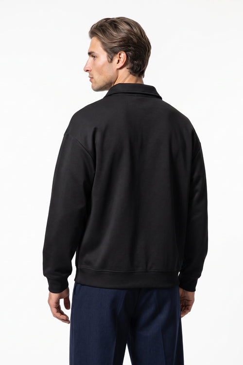 Men's Winter Comfortable Quarter Zip Jumper Relaxed Fit