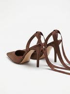 Pointed Toe Tie Up Stiletto Heels For Formal Evening Court Women Shoes