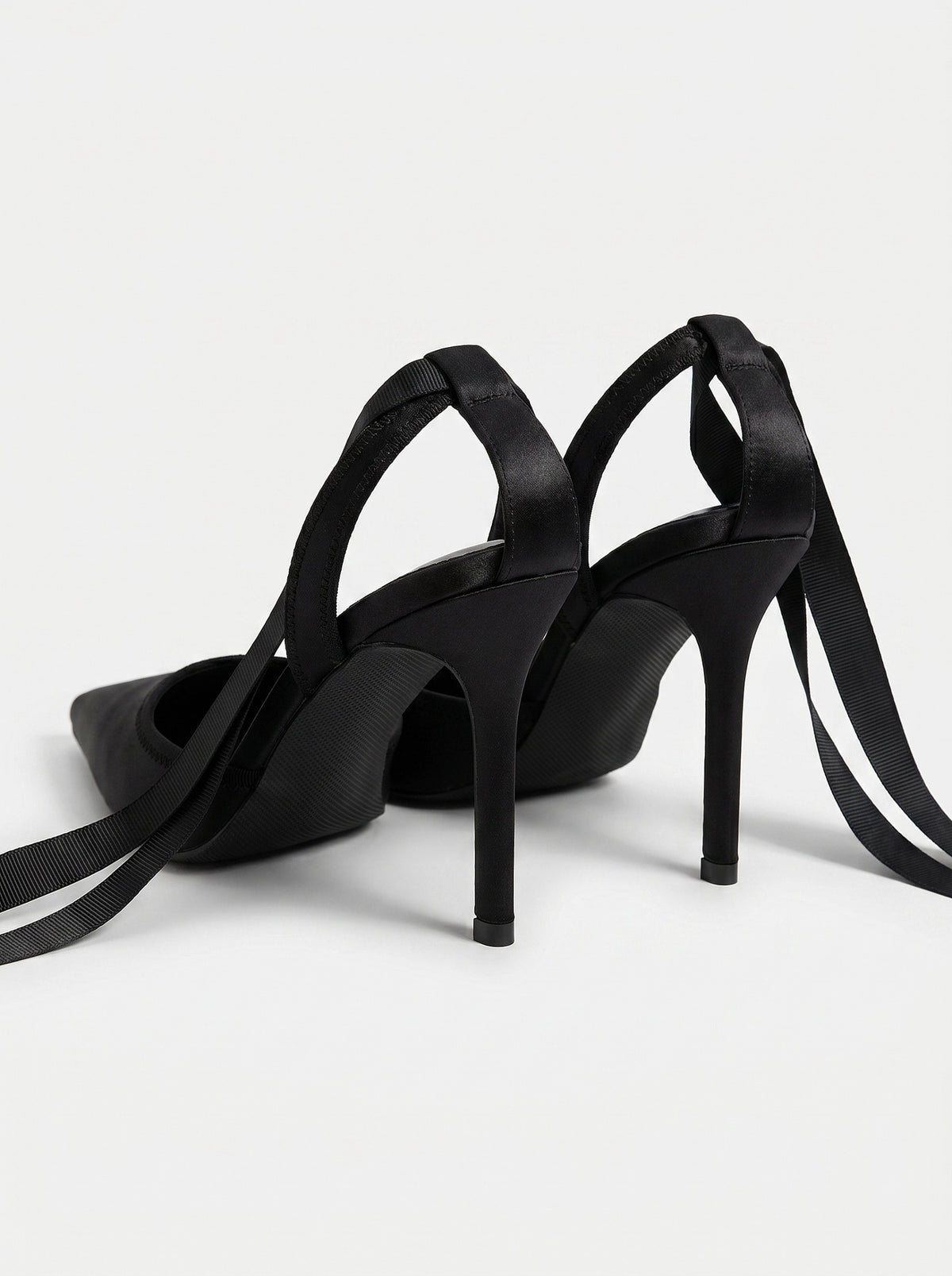 Pointed Toe Tie Up Stiletto Heels For Formal Evening Court Women Shoes