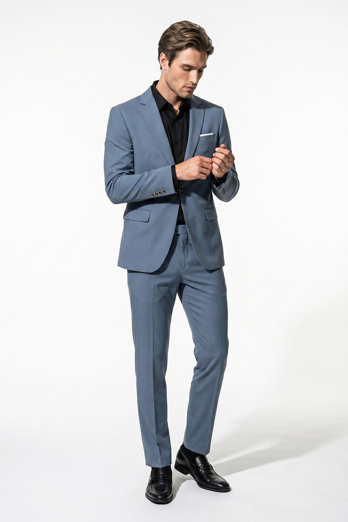 Men's Slim Fit Single Breasted Two Piece Suit