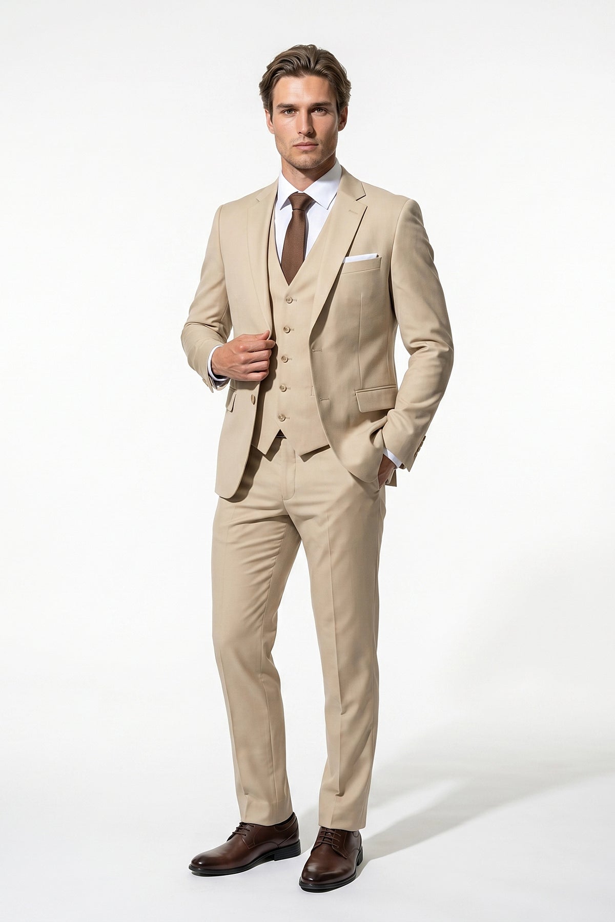 Slim Fit Tailored Three Piece Suit Men Wedding Groom Prom