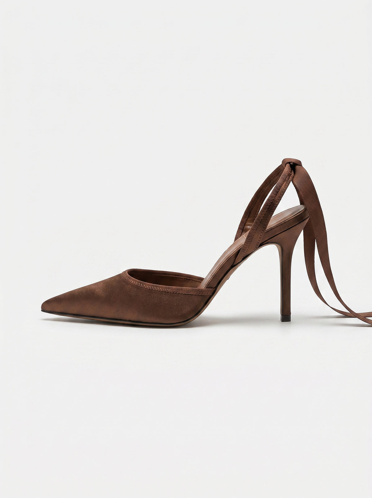 Pointed Toe Tie Up Stiletto Heels For Formal Evening Court Women Shoes