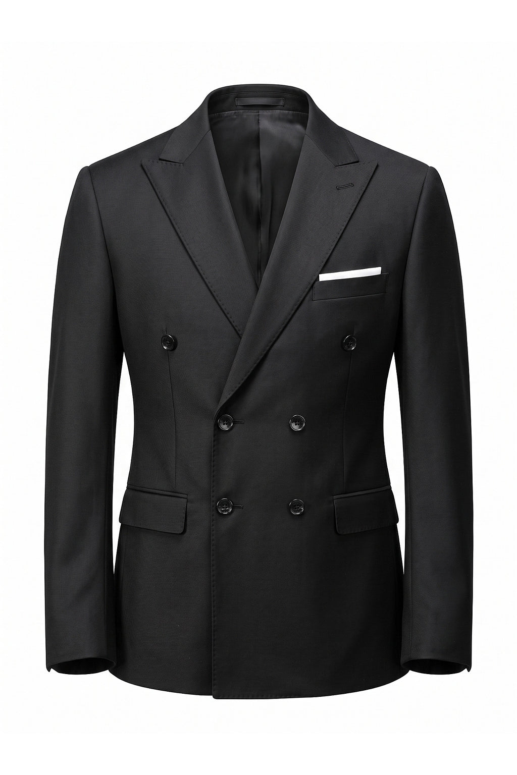 Men's Tailored Fit Double Breasted Two Piece Suit Set - Peak Lapel Blazer and Trousers