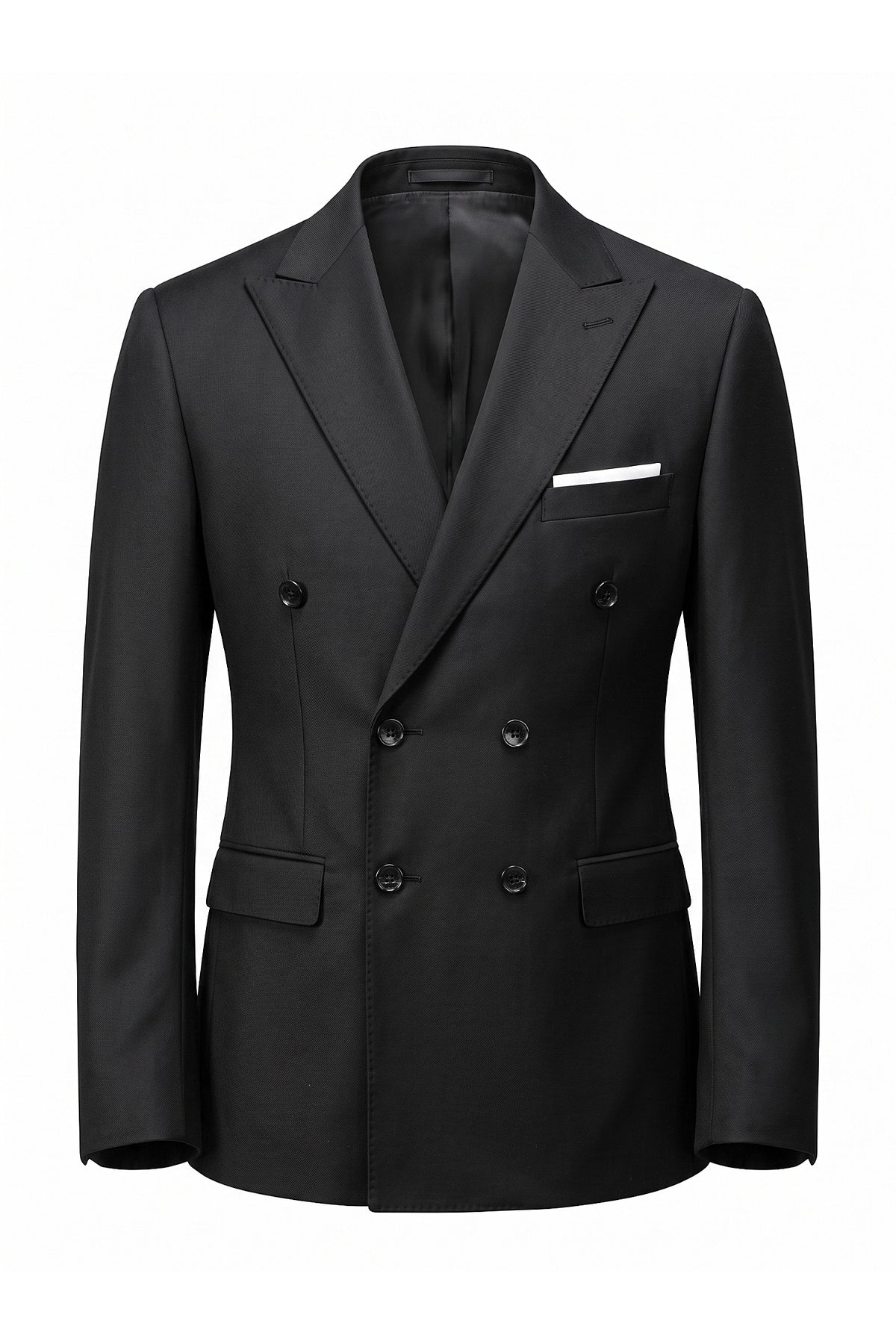 Men's Tailored Fit Double Breasted Two Piece Suit Set - Peak Lapel Blazer and Trousers