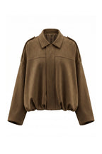 Women’s Winter Cropped Bomber Jacket with Oversized Fit