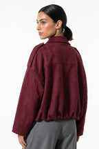 Women’s Winter Cropped Bomber Jacket with Oversized Fit