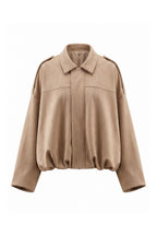 Women’s Winter Cropped Bomber Jacket with Oversized Fit