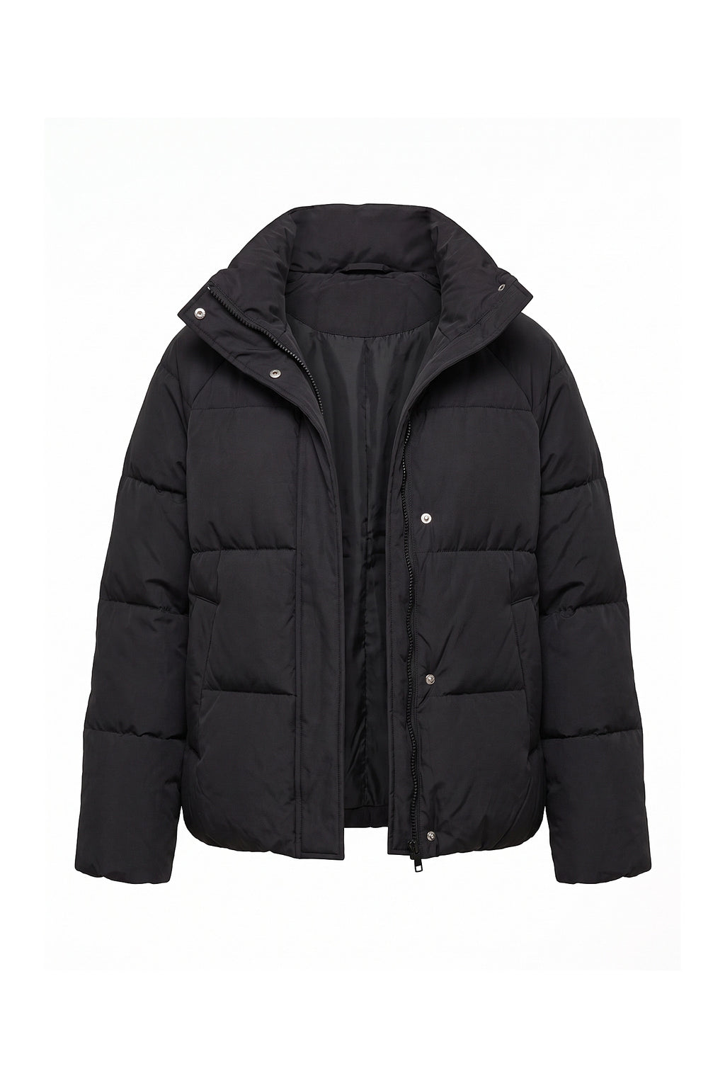 Women’s Winter Warm Black Puffer Jacket with Relaxed Fit