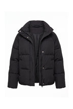 Women’s Winter Warm Black Puffer Jacket with Relaxed Fit