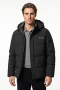 Men’s Winter Warm Hooded Puffer Jacket with High Collar