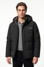 Men’s Winter Warm Hooded Puffer Jacket with High Collar