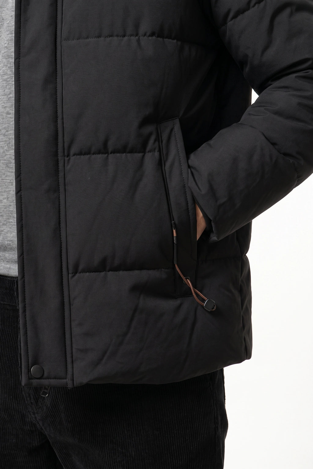 Men’s Winter Warm Hooded Puffer Jacket with High Collar