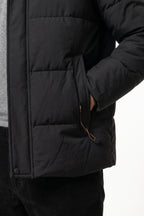 Men’s Winter Warm Hooded Puffer Jacket with High Collar
