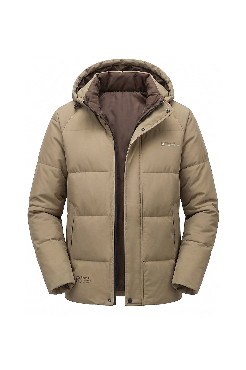 Men’s Winter Warm Hooded Puffer Jacket with High Collar