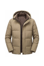 Men’s Winter Warm Hooded Puffer Jacket with High Collar