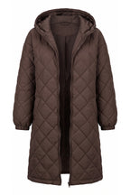 Women's Winter Warm Long Diamond Quilted Hooded Puffer Coat