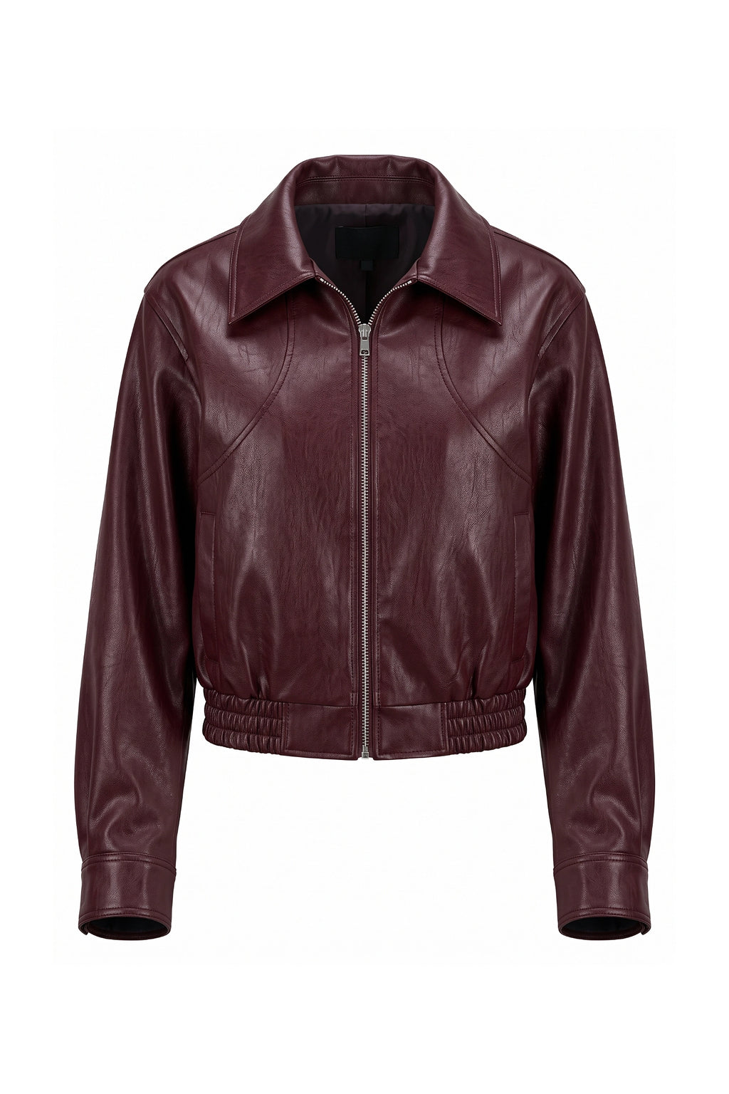 Women’s Winter Cropped Leather Jacket with Relaxed Fit