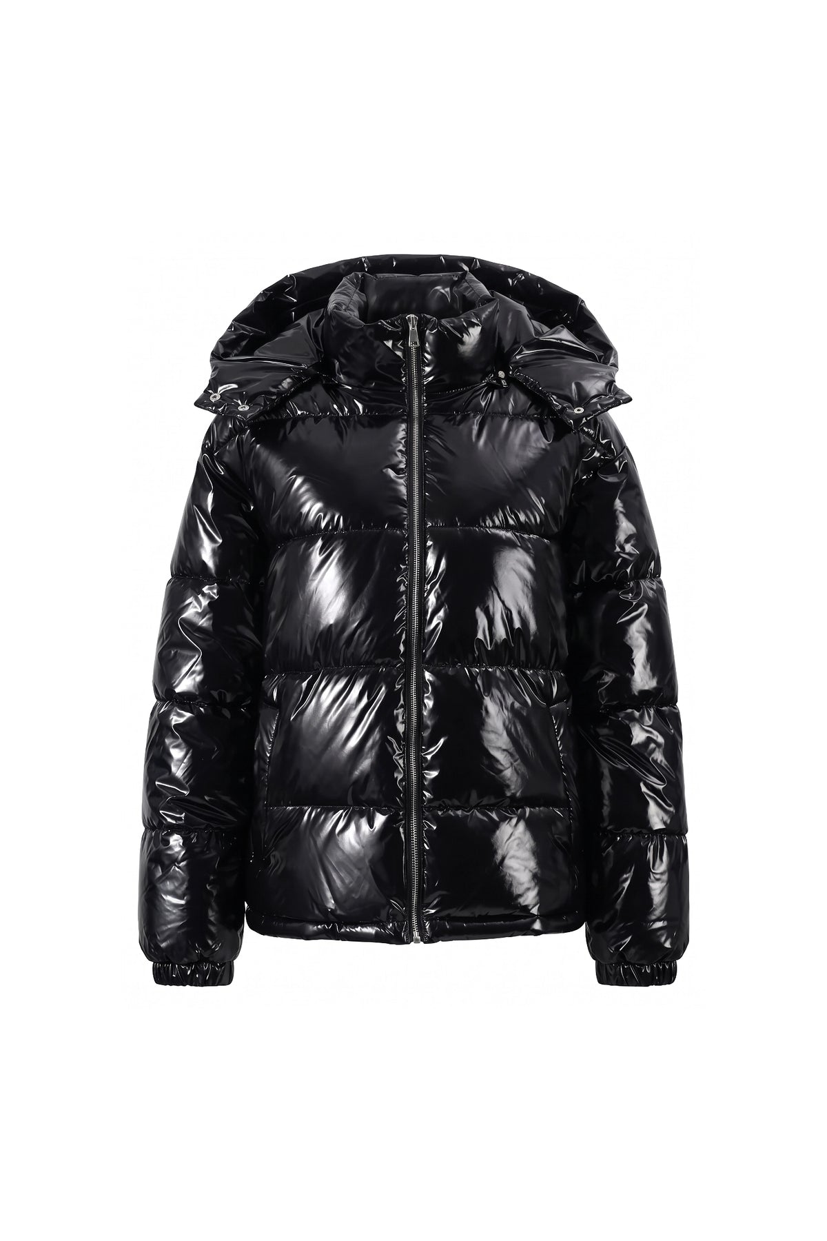 Women's Winter Warm Glossy Puffer Jacket with Hood