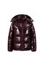 Women's Winter Warm Glossy Puffer Jacket with Hood