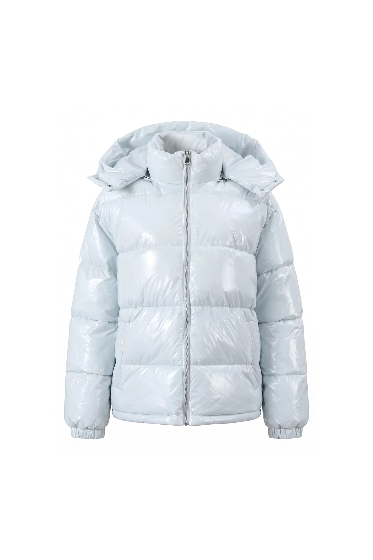 Women's Winter Warm Glossy Puffer Jacket with Hood
