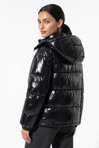 Women's Winter Warm Glossy Puffer Jacket with Hood