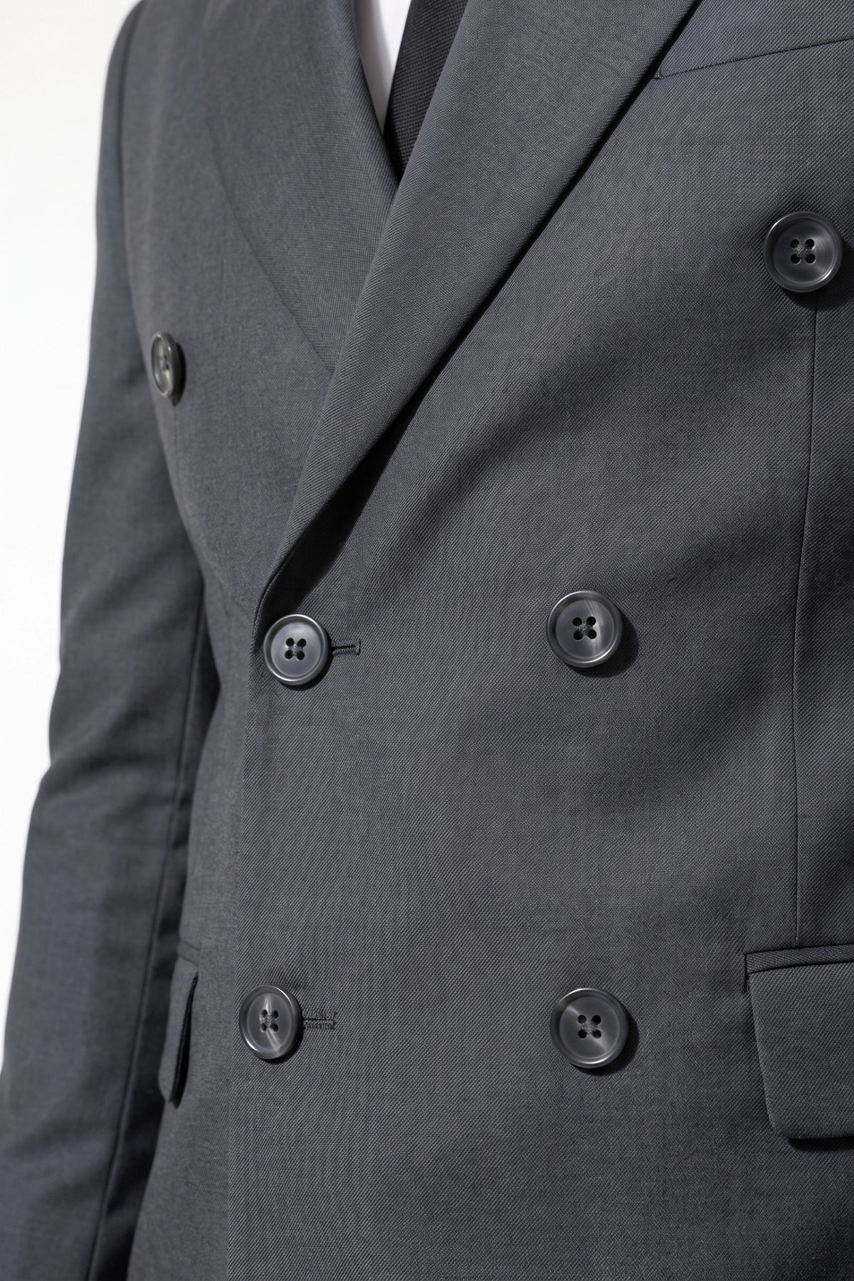 Men's Tailored Fit Double Breasted Two Piece Suit Set - Peak Lapel Blazer and Trousers