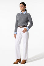 Women's Winter Warm Crew Neck Jumper with Layered Collar