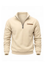 Men's Winter Warm Fleece Lined Quarter Zip Sweatshirt with Stand Collar