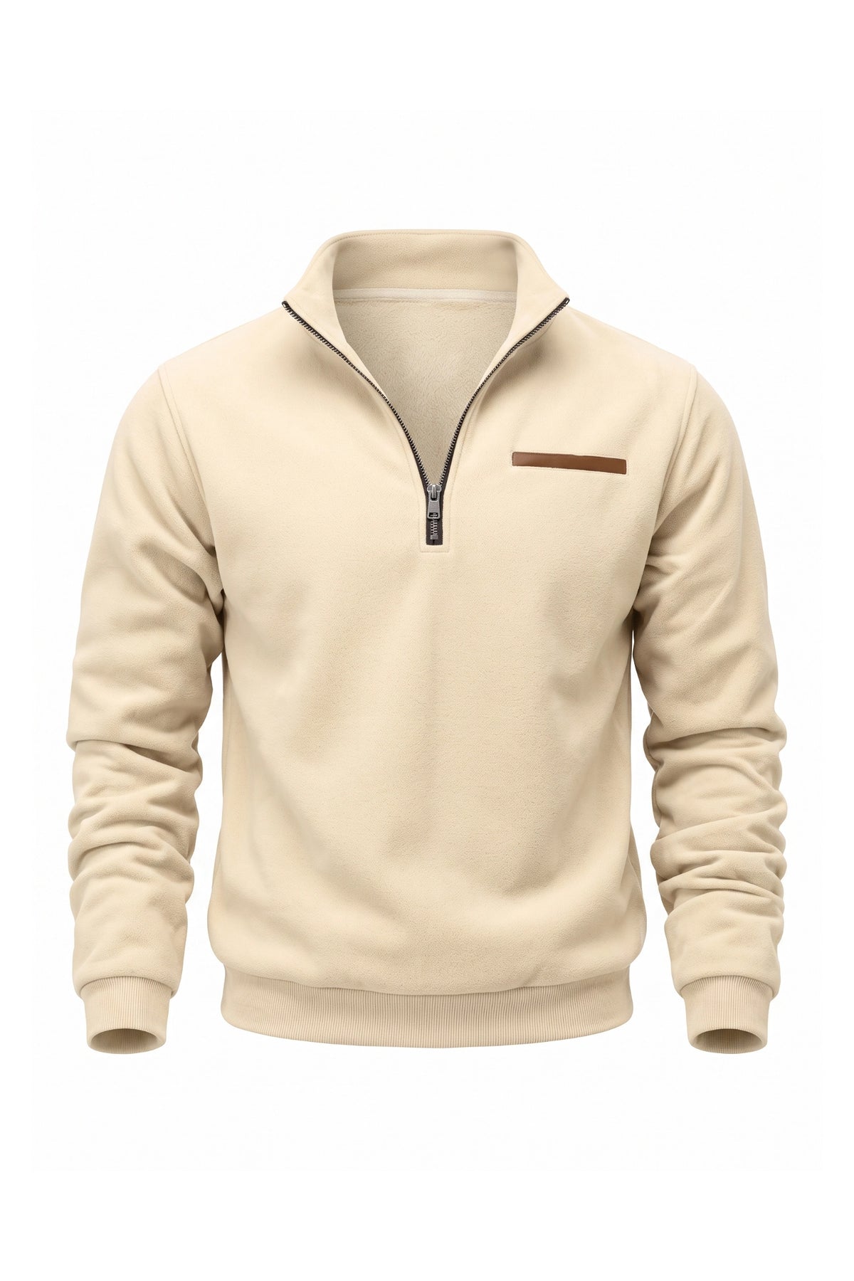 Men's Winter Warm Fleece Lined Quarter Zip Sweatshirt with Stand Collar