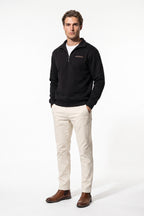 Men's Winter Warm Fleece Lined Quarter Zip Sweatshirt with Stand Collar
