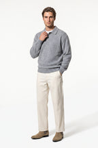 Men’s Winter Comfortable Knitted Polo Jumper with Long Sleeves