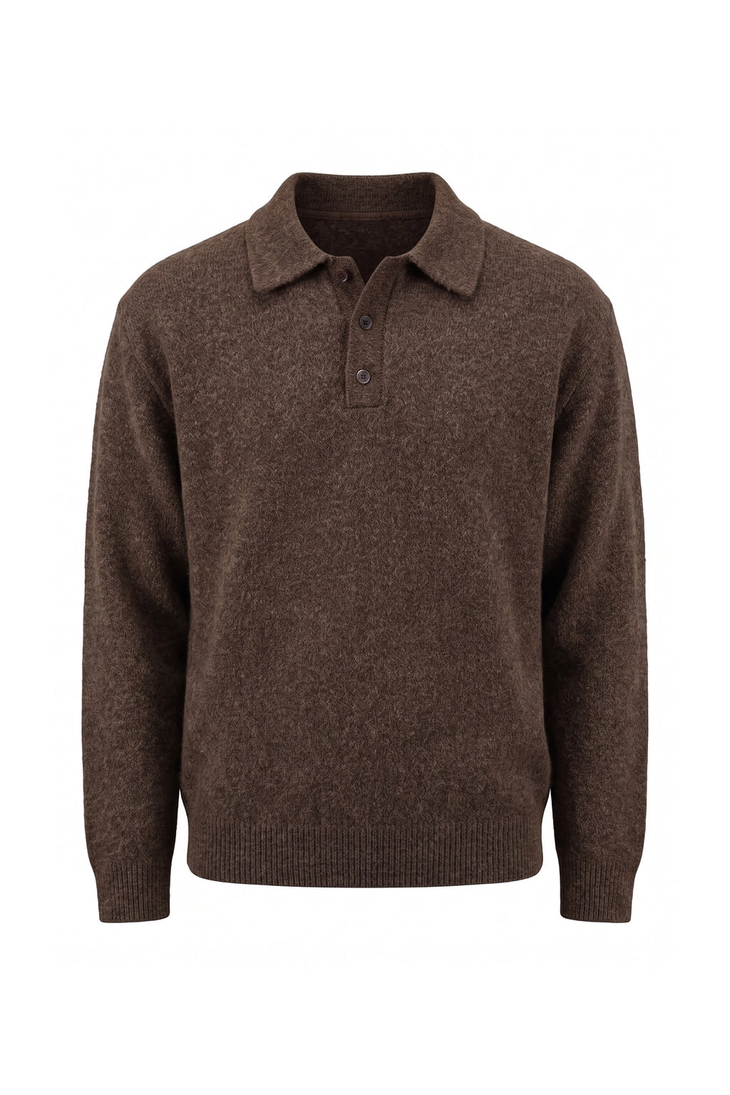Men’s Winter Comfortable Knitted Polo Jumper with Long Sleeves