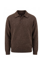 Men’s Winter Comfortable Knitted Polo Jumper with Long Sleeves