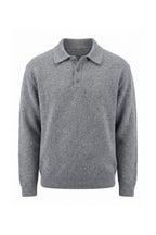 Men’s Winter Comfortable Knitted Polo Jumper with Long Sleeves