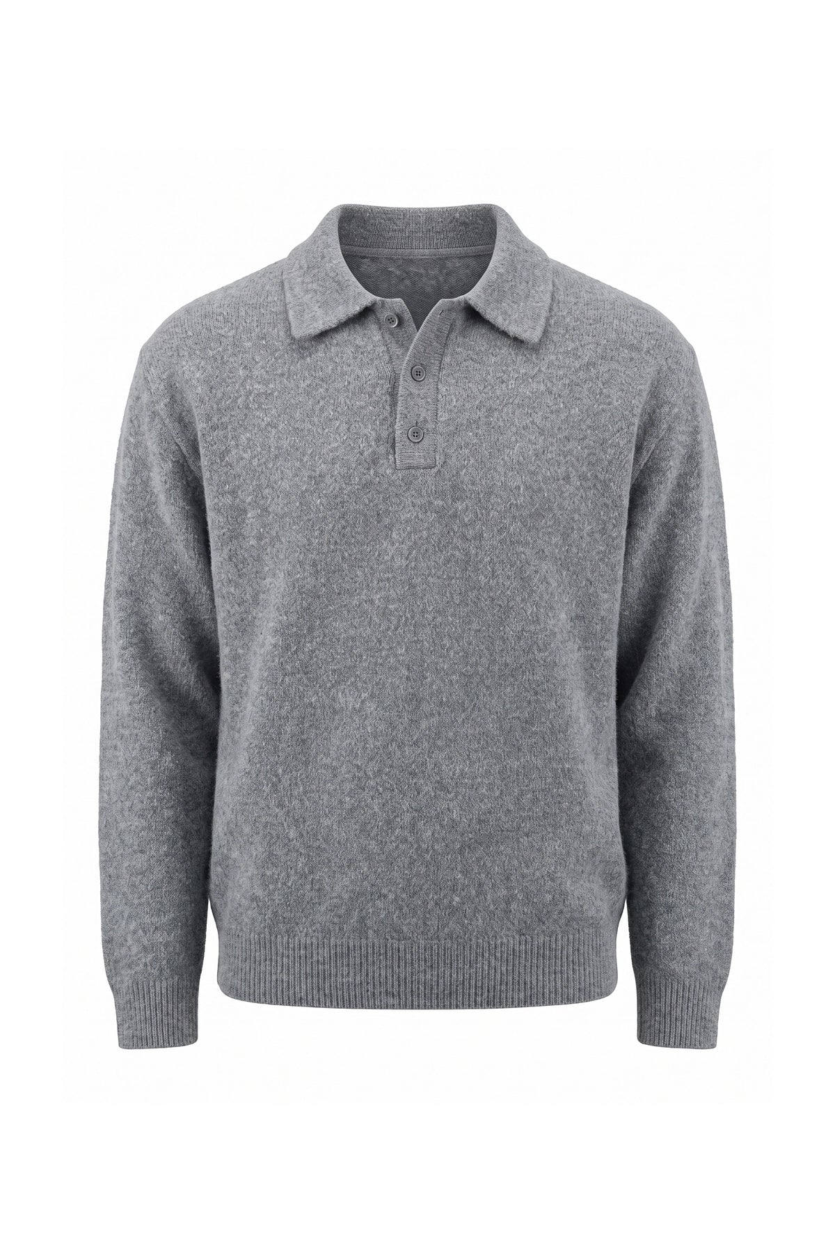 Men’s Winter Comfortable Knitted Polo Jumper with Long Sleeves