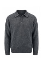 Men’s Winter Comfortable Knitted Polo Jumper with Long Sleeves