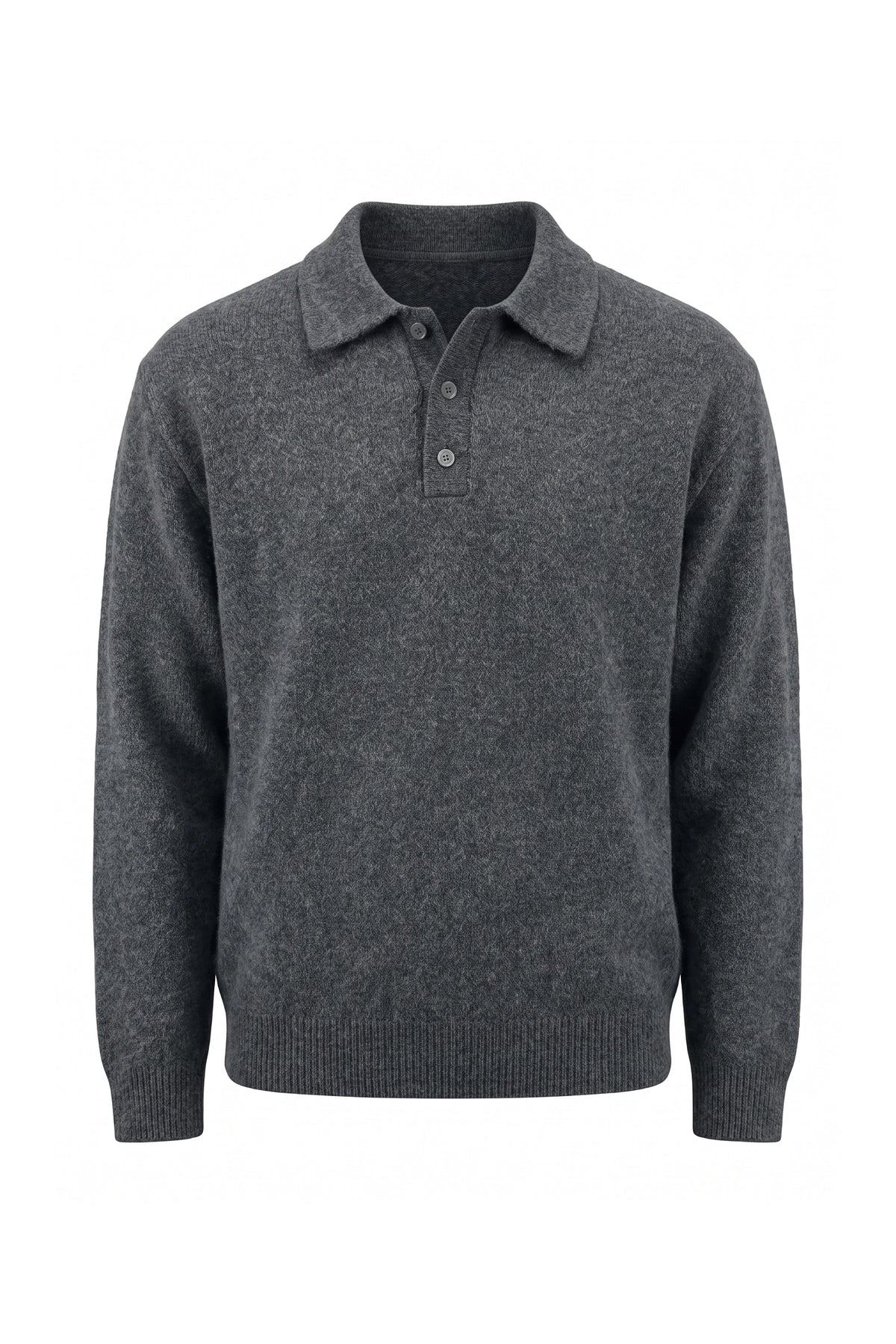 Men’s Winter Comfortable Knitted Polo Jumper with Long Sleeves