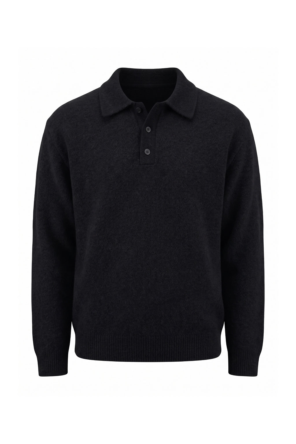 Men’s Winter Comfortable Knitted Polo Jumper with Long Sleeves