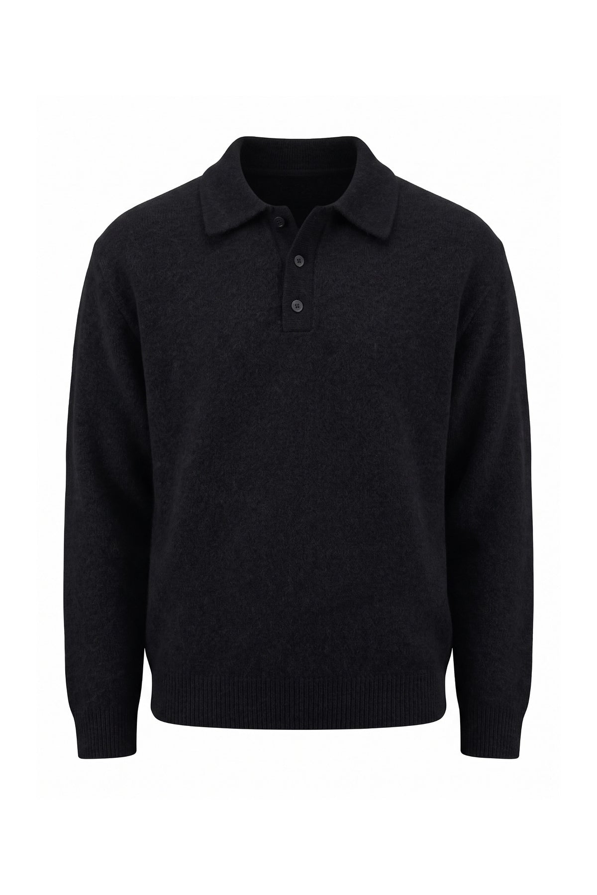 Men’s Winter Comfortable Knitted Polo Jumper with Long Sleeves