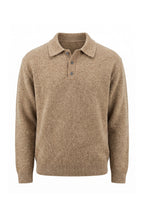 Men’s Winter Comfortable Knitted Polo Jumper with Long Sleeves