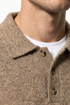 Men’s Winter Comfortable Knitted Polo Jumper with Long Sleeves