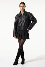 Women's Winter Versatile Oversized Faux Leather Jacket