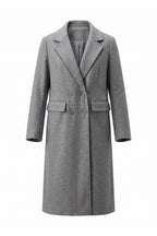 Women’s Winter Warm Long Coat with Double Breasted Front and Notched Lapel