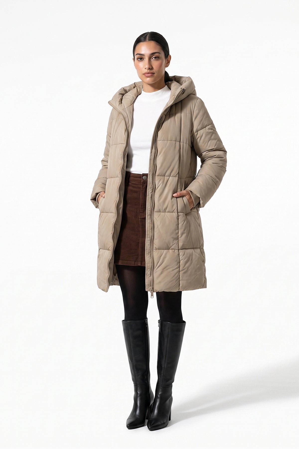 Women’s Winter Warm Long Hooded Puffer Coat